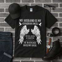 My Husband Is My Guardian Angel In Heaven Memory Memorial Tall T-Shirt
