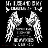 My Husband Is My Guardian Angel In Heaven Memory Memorial Sustainable Bucket Hat