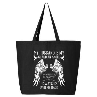 My Husband Is My Guardian Angel In Heaven Memory Memorial 25L Jumbo Tote