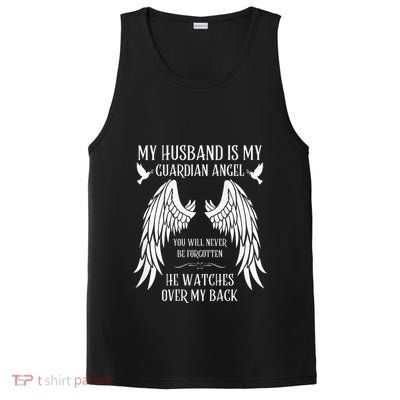 My Husband Is My Guardian Angel In Heaven Memory Memorial PosiCharge Competitor Tank
