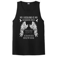 My Husband Is My Guardian Angel In Heaven Memory Memorial PosiCharge Competitor Tank