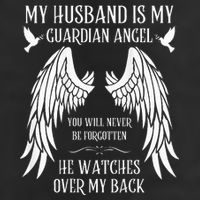 My Husband Is My Guardian Angel In Heaven Memory Memorial Golf Towel