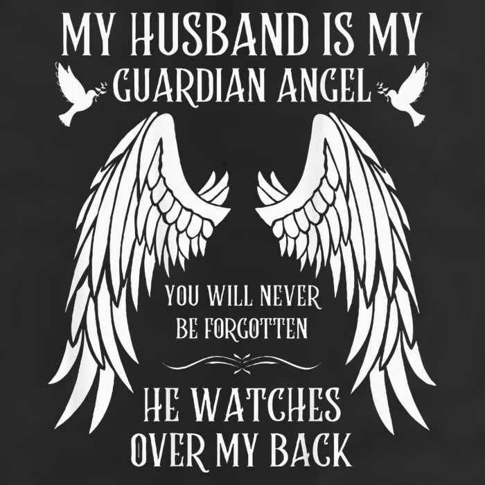 My Husband Is My Guardian Angel In Heaven Memory Memorial Golf Towel