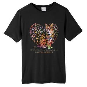 My Heart Is Held By The Paws Of An American Shorthair Cats Tall Fusion ChromaSoft Performance T-Shirt