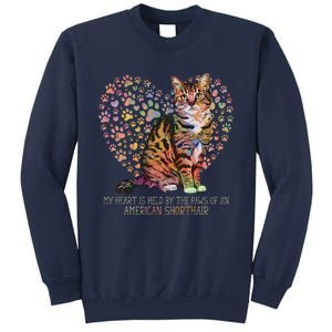 My Heart Is Held By The Paws Of An American Shorthair Cats Sweatshirt