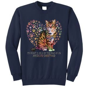 My Heart Is Held By The Paws Of An American Shorthair Cats Tall Sweatshirt