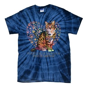 My Heart Is Held By The Paws Of An American Shorthair Cats Tie-Dye T-Shirt