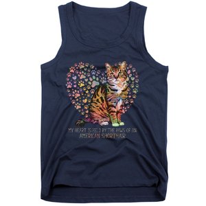 My Heart Is Held By The Paws Of An American Shorthair Cats Tank Top