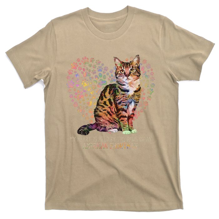 My Heart Is Held By The Paws Of An American Shorthair Cats T-Shirt