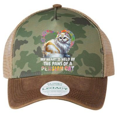 My Heart Is Held By The Paws Of A Persian Cat Cats Legacy Tie Dye Trucker Hat