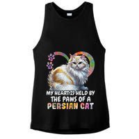 My Heart Is Held By The Paws Of A Persian Cat Cats Ladies PosiCharge Tri-Blend Wicking Tank