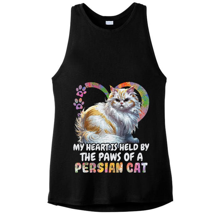 My Heart Is Held By The Paws Of A Persian Cat Cats Ladies PosiCharge Tri-Blend Wicking Tank