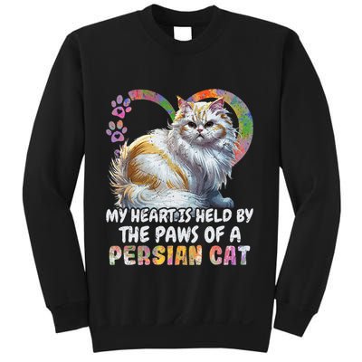 My Heart Is Held By The Paws Of A Persian Cat Cats Sweatshirt