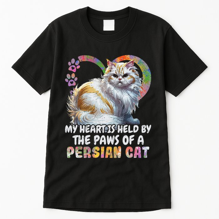 My Heart Is Held By The Paws Of A Persian Cat Cats Tall T-Shirt