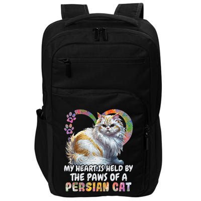 My Heart Is Held By The Paws Of A Persian Cat Cats Impact Tech Backpack