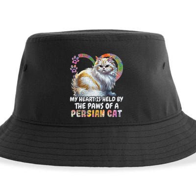 My Heart Is Held By The Paws Of A Persian Cat Cats Sustainable Bucket Hat
