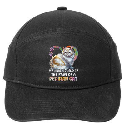 My Heart Is Held By The Paws Of A Persian Cat Cats 7-Panel Snapback Hat