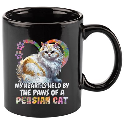 My Heart Is Held By The Paws Of A Persian Cat Cats 11oz C Handle Ceramic Mug