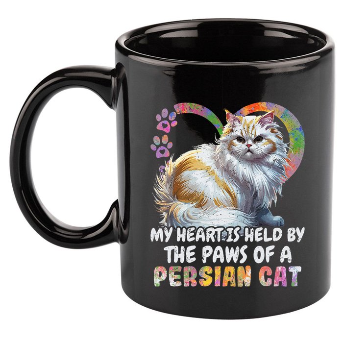 My Heart Is Held By The Paws Of A Persian Cat Cats 11oz C Handle Ceramic Mug