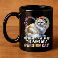 My Heart Is Held By The Paws Of A Persian Cat Cats 11oz C Handle Ceramic Mug
