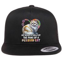 My Heart Is Held By The Paws Of A Persian Cat Cats Flatbill Hat