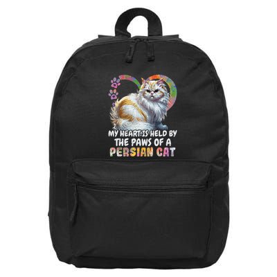 My Heart Is Held By The Paws Of A Persian Cat Cats 16 in Basic Backpack