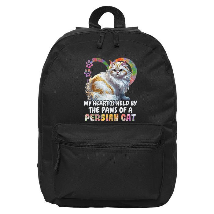 My Heart Is Held By The Paws Of A Persian Cat Cats 16 in Basic Backpack