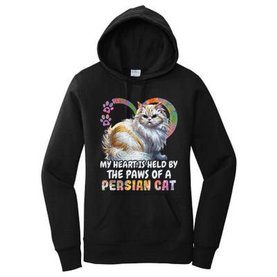My Heart Is Held By The Paws Of A Persian Cat Cats Women's Pullover Hoodie