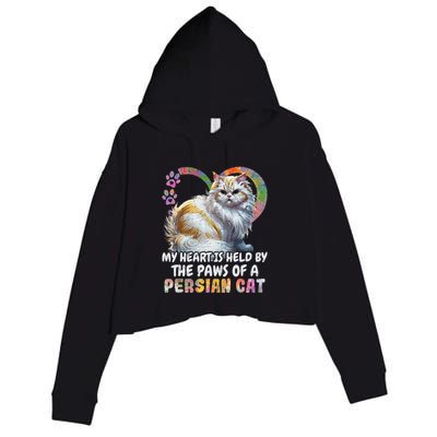 My Heart Is Held By The Paws Of A Persian Cat Cats Crop Fleece Hoodie
