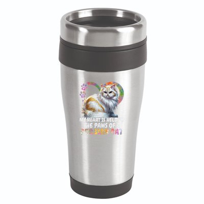 My Heart Is Held By The Paws Of A Persian Cat Cats 16oz Travel Tumbler