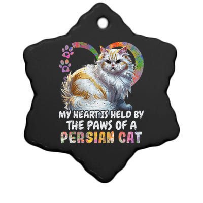 My Heart Is Held By The Paws Of A Persian Cat Cats Ceramic Star Ornament