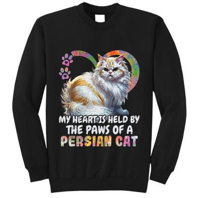 My Heart Is Held By The Paws Of A Persian Cat Cats Tall Sweatshirt