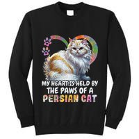 My Heart Is Held By The Paws Of A Persian Cat Cats Tall Sweatshirt