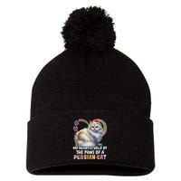 My Heart Is Held By The Paws Of A Persian Cat Cats Pom Pom 12in Knit Beanie