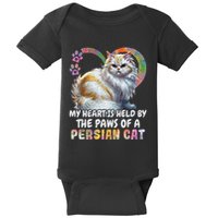 My Heart Is Held By The Paws Of A Persian Cat Cats Baby Bodysuit