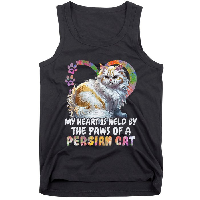 My Heart Is Held By The Paws Of A Persian Cat Cats Tank Top