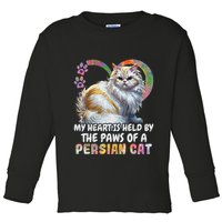 My Heart Is Held By The Paws Of A Persian Cat Cats Toddler Long Sleeve Shirt