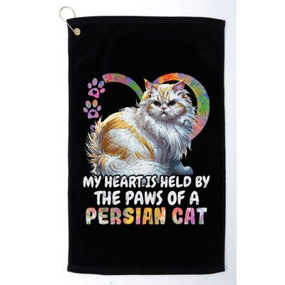 My Heart Is Held By The Paws Of A Persian Cat Cats Golf Towel