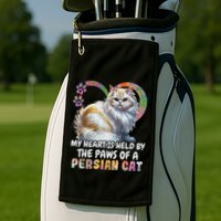 My Heart Is Held By The Paws Of A Persian Cat Cats Golf Towel
