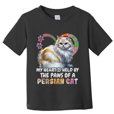 My Heart Is Held By The Paws Of A Persian Cat Cats Toddler T-Shirt