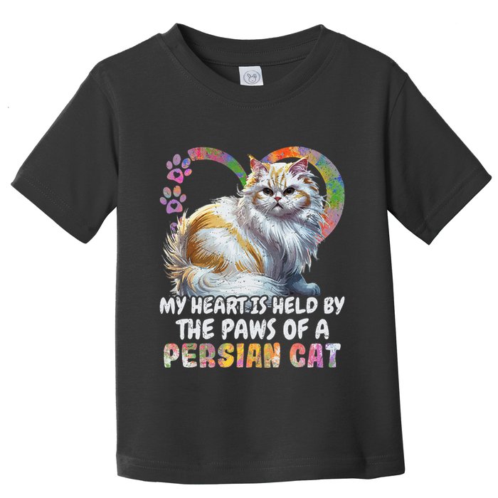 My Heart Is Held By The Paws Of A Persian Cat Cats Toddler T-Shirt