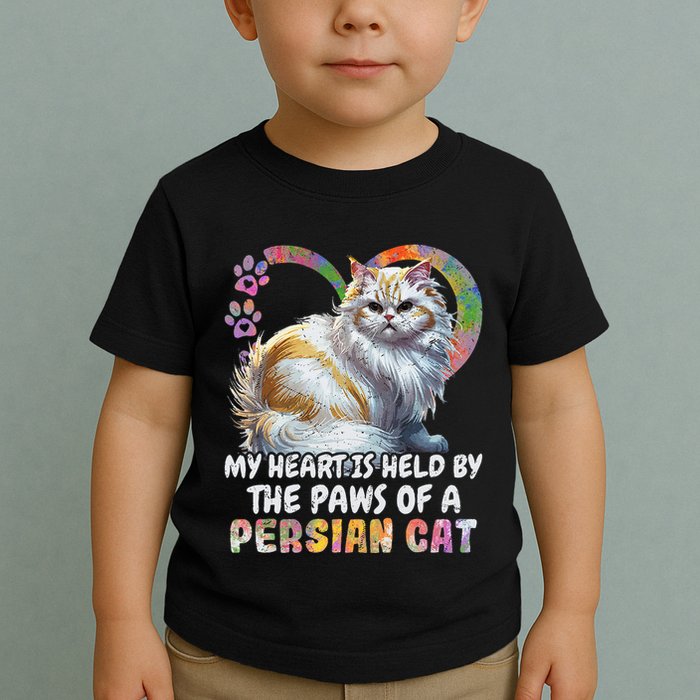 My Heart Is Held By The Paws Of A Persian Cat Cats Toddler T-Shirt