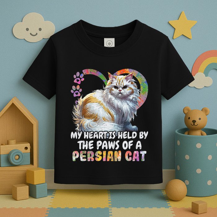 My Heart Is Held By The Paws Of A Persian Cat Cats Toddler T-Shirt