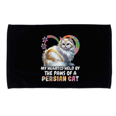 My Heart Is Held By The Paws Of A Persian Cat Cats Microfiber Hand Towel