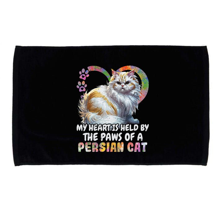 My Heart Is Held By The Paws Of A Persian Cat Cats Microfiber Hand Towel