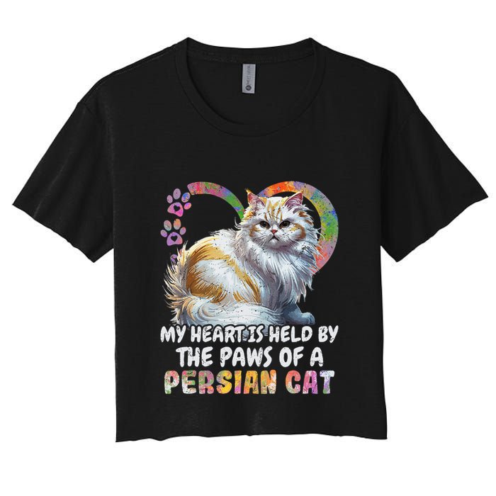 My Heart Is Held By The Paws Of A Persian Cat Cats Crop Top