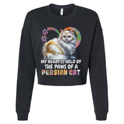 My Heart Is Held By The Paws Of A Persian Cat Cats Cropped Pullover Crew