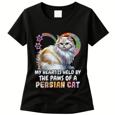 My Heart Is Held By The Paws Of A Persian Cat Cats Womens T-Shirt