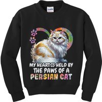 My Heart Is Held By The Paws Of A Persian Cat Cats Kids Sweatshirt
