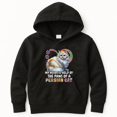 My Heart Is Held By The Paws Of A Persian Cat Cats Kids Hoodie